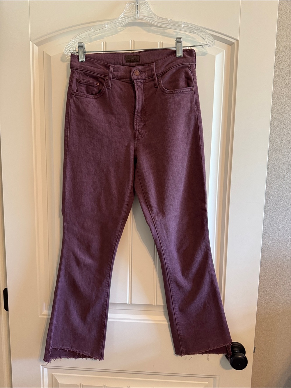 MOTHER Insider Crop Step Fray, Mauve Wine